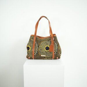 Burberry Prorsum Sunburst Canvas and Leather Tote Bag